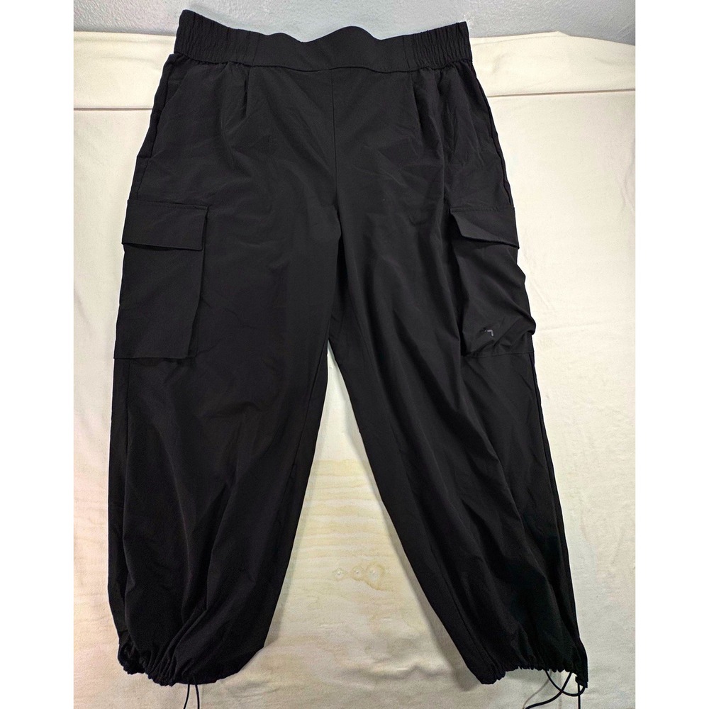 JoyLab Women's Black Cargo Jogger Pants 2XL Elastic Waist Pockets Tapered